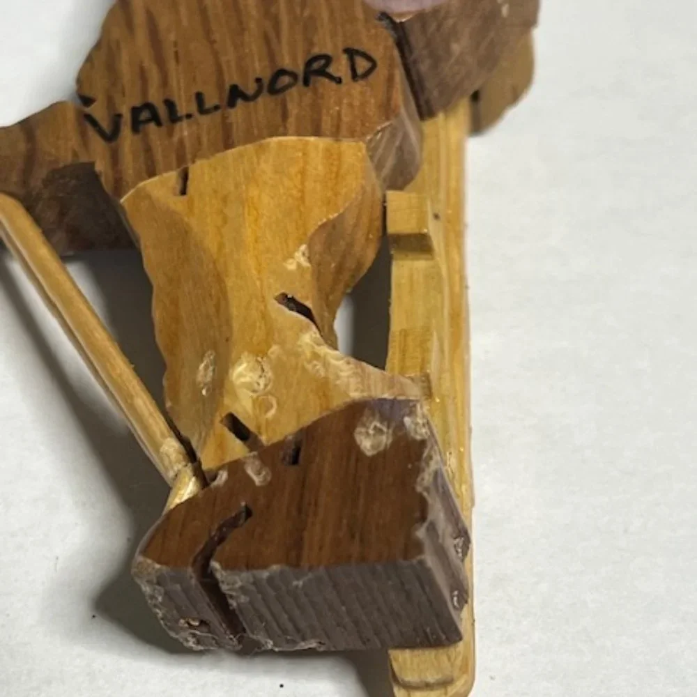 Vallnord, Andorra Rustic Wooden Skier Key Holder Backpack Accessory 3